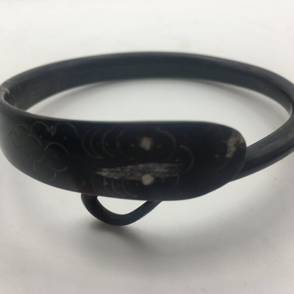 ALAS Hand Carved Black Buffalo Horn Snake Bangle Bracelet Spirit Journey Boho - Picture 7 of 16